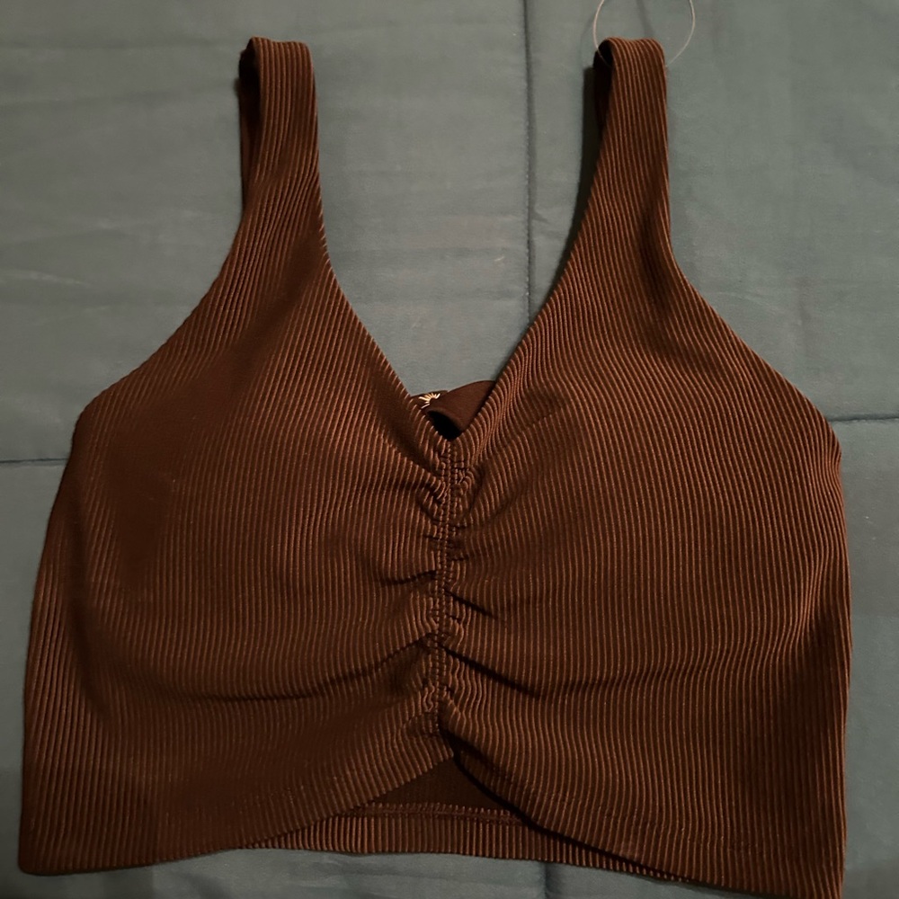 American Eagle Outfitters Brown Ribbed Tank Top